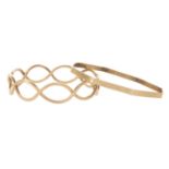 TWO GOLD BANGLES, LATE 20TH CENTURY