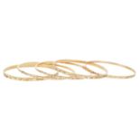 GROUP OF FIVE GOLD BANGLES, LATE 20TH CENTURY