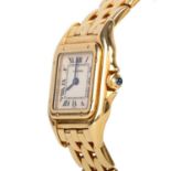 CARTIER PANTHERE, EIGHTEEN CARAT GOLD QUARTZ WRIST WATCH