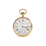 PATEK PHILLIPE GOLD OPEN FACE POCKET WATCH, LATE 19TH/EARLY 20TH CENTURY