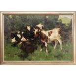 DAVID GAULD RSA (SCOTTISH 1865 - 1936), THREE CALVES