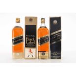 TWO BOTTLES OF JOHNNIE WALKER BLACK LABEL 1L, BLENDED WHISKY