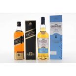 GLENLIVET FOUNDER'S RESERVE AND JOHNNIE WALKER 12 YEAR OLD BLACK LABEL, SINGLE MALT AND BLENDED WHIS
