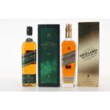 JOHNNIE WALKER GOLD LABEL RESERVE AND 15 YEAR OLD GREEN LABEL, BLENDED WHISKY