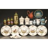 Miscellaneous pottery and porcelain, to include a Staffordshire mug, c1850 inscribed William K Brown