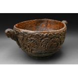 Jacobite relic. An important Scottish wooden punch bowl, probably Inner Hebrides, mid 18th c, the