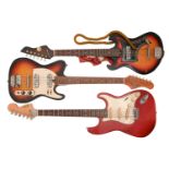 A Jedson Telecaster-style electric guitar, c1970s, 99cm l, a similar contemporary example by