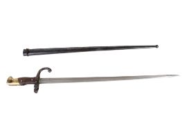 A French model 1874 gras sword bayonet.