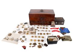 An assortment of military collectables.