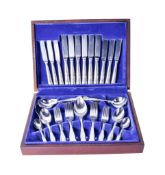 A canteen of stainless steel King's pattern cutlery.