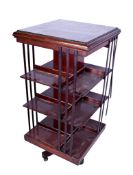 A 19th century Victorian mahogany revolving bookcase.