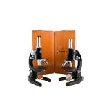 Two circa 1960s school microscopes in wooden cases. By ASA, Tokyo, S/N 45355 and 47356.