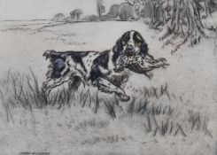Henry Wilkinson (1921-2011), etching, Cocker Spaniel dog.