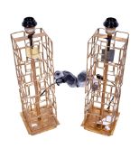 A pair of contemporary Oak lamp bases.