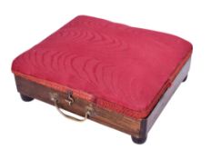 A Victorian mahogany travelling foot warmer.