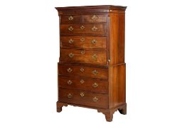 A 19th century large mahogany chest on chest.