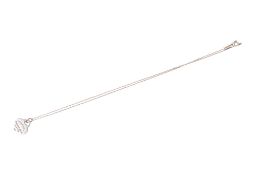 A Tiffany & Co silver necklace and pendant. The pendant engraved 'Please return to Tiffany & Co.