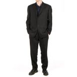 A Prada black wool bespoke trouser suit.