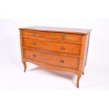 A 19th Century style serpentine commode chest of drawers.