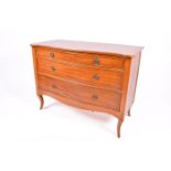 A 19th Century style serpentine commode chest of drawers.