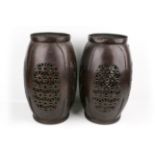 A large pair of Japanese Meiji period bronze lanterns.
