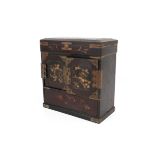 A Japanese Meiji period jewellery box. In black and gold lacquer, H22cm.