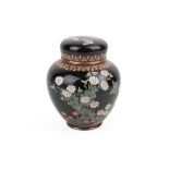 A Japanese Meiji period cloisonné natsume (tea caddy).