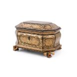 A Chinese Qing Dynasty small lacquer tea caddy.