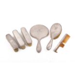 An early 20th century Walker & Hall silver mounted dressing table set.