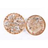 Two Japanese Meiji period Satsuma dishes. Makers marks to base, one 'made in Hattori'.