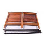 Pair of Victorian walnut single bed frames.