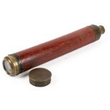 A 19th century mahogany and brass two draw telescope.