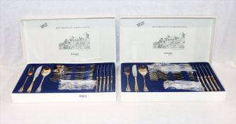 Edelstahl-Besteck für 12 Personen, Menü-Gabeln, Messer und Löffel, Kaffeelöffel, neuwertig in