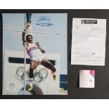 1984 OLYMPICS OFFICIAL LIMITED EDITION LARGE PHOTO SIGNED BY DALEY THOMPSON