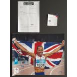 2004 OLYMPICS OFFICIAL LIMITED EDITION LARGE PHOTO SIGNED BY KELLY HOLMES