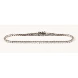 An 18 ct white gold natural diamond tennis bracelet, diamond weight 2.50 carats.