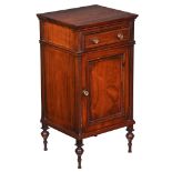 Gillows of Lancaster rosewood bedside cabinet, with drawer to the top, stamped Gillows Lancaster