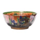 Wedgwood Fairyland lustre bowl, designed by Daisy Makeig-Jones, the exterior with Poplar trees,