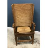 A circa 1900 Orkney straw backed chair by David Munro Kirkness of Kirkwall,
