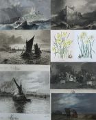 19TH CENTURY ENGLISH SCHOOL "Faggot gatherers", watercolour, unsigned,