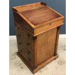 A 19th Century birdseye maple veneered Davenport desk in the manner of Gillow,