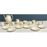 An Aynsley part coffee service of coffee pot, cream jug,
