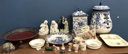 A Victorian transfer decorated cheese dish decorated with dairy scenes,