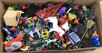 A box of assorted Corgi and other toys to include a Corgi Carrimore Mark IV transporter,