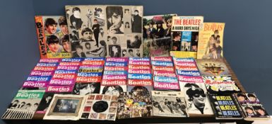 A collection of Beatles memorabilia including 