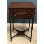 An early 19th Century mahogany and satinwood strung work table,