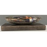 A Kosta Boda sand cast art glass boat sculpture designed by Bertil Vallien for Kosta Boda,