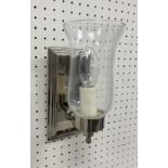 A set of eight modern single branch wall lights in the Art Deco taste, with glass shades,