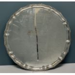 Politics Interest: A Victorian silver tray of salver form in the Georgian style with gadrooned