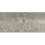 A part set of Waterford Lismore comprising five whiskey tumblers, five water glasses, six small